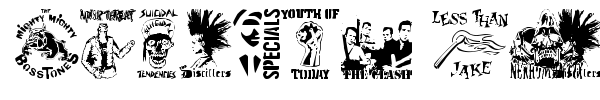 Stencil Punks Band Logos font preview